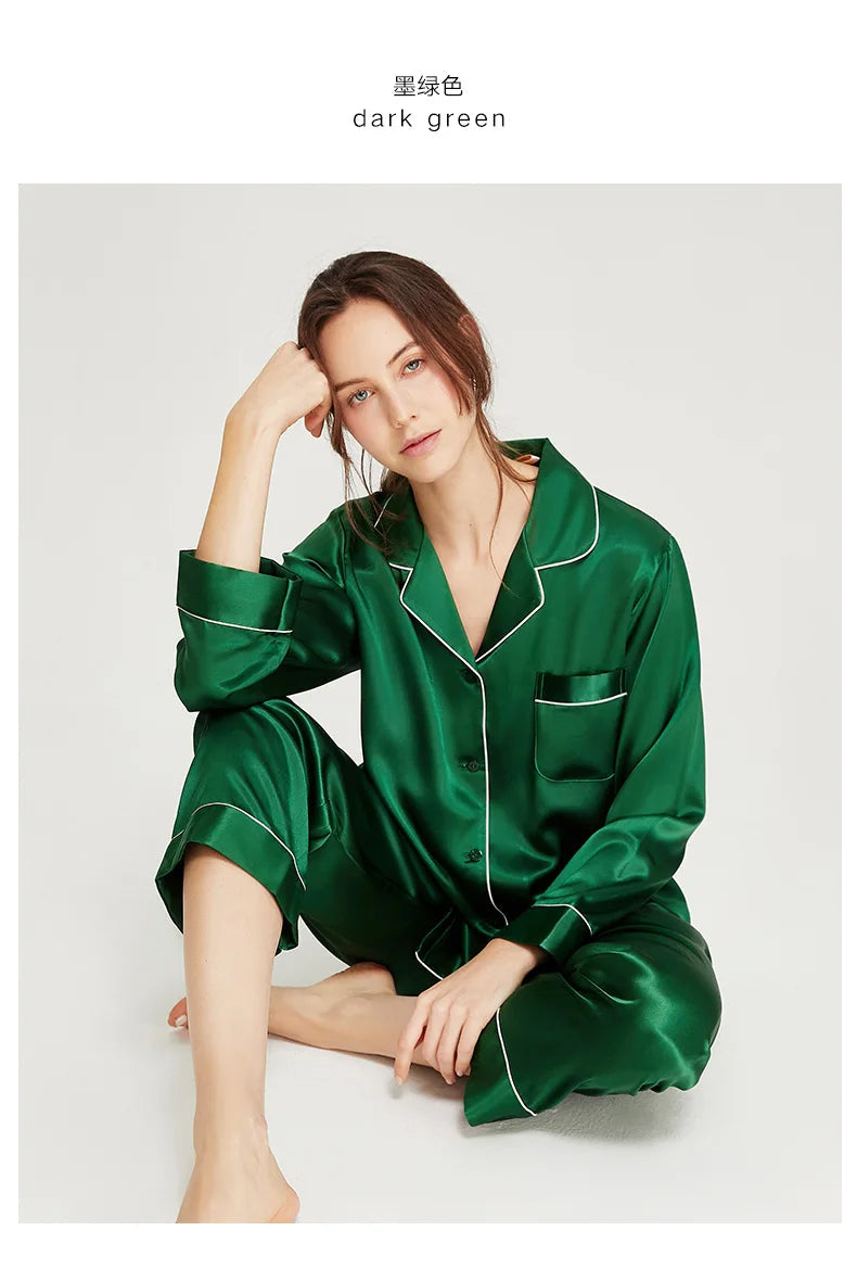 Cozy Attire Emerald Dream Silk Pajama Set in Luxe Green